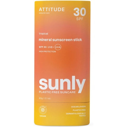 Cremă solară stick, Attitude, SPF 30, Tropical, 60g