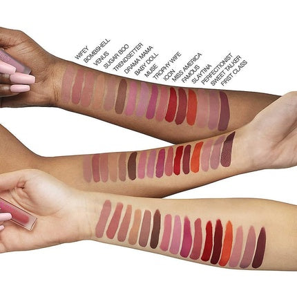 Ruj lichid Huda Beauty, Liquid Matte Ultra-Comfort Transfer-Proof Lipstick, culoare coral, capacitate 4.2ml
