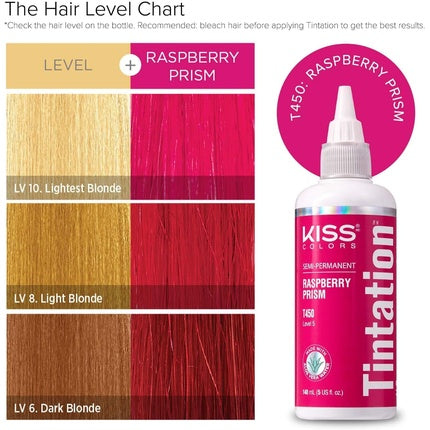 Kiss Tintation Semipermanent Hair Colour With Argan Oil And Aloe Vera Raspberry