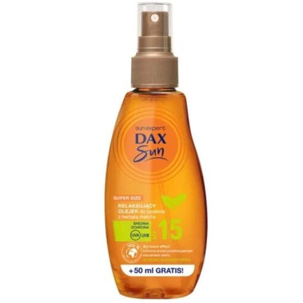Ulei de soare spray DAX Sun Relaxing Suntan Oil cu Matcha Tea SPF 15, 200ml