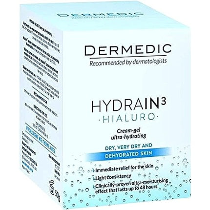 Cremă Gel Hidratantă Dermedic Hydrain3 Hialuro 50ml Albastru
