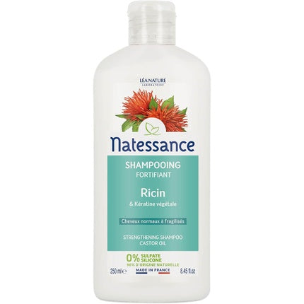 Șampon fortifiant Natessance pentru păr slăbit, keratină de ricin și vegetală, 250ml