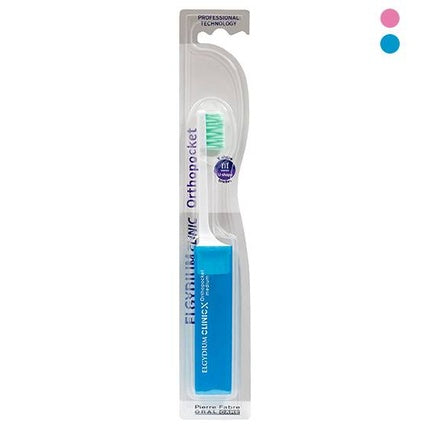 Periuță de dinți Elgydium Clinic Orthopocket, culoare albastru