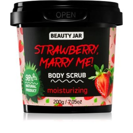 Beauty Jar Strawberry Marry Me Exfoliant pentru corp, 200g - Exfoliant cu extracte naturale, ambalaj negru