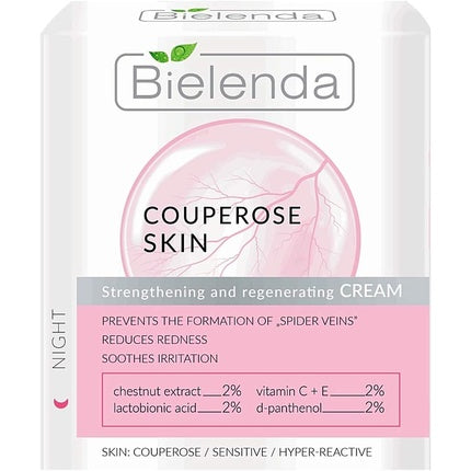 Cremă de noapte, Bielenda, anti-roșeață 50ml