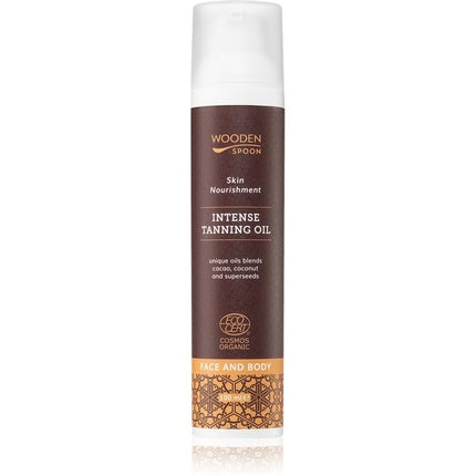 Ulei de Auto-Bronzare Wooden Spoon, Intensive Tanning Oil, 100 ml, Culoare Maro cu Accente Aurii