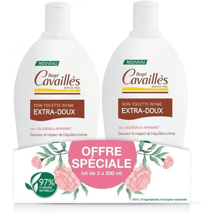 Soluție de Îngrijire Intimă Rogé Cavaillès Calendula, Extra-Dulce, 500 ml x 2