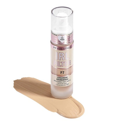 Fundație Makeup Revolution IRL Filter F7, acoperire medie spre completă, 23ml