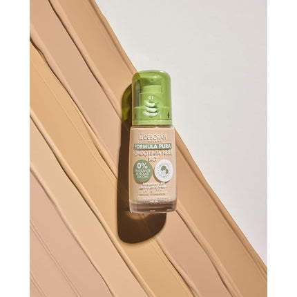 Fond de ten lichid Deborah Milano, Pure Nude Bio Formula Ivory, SPF 20, textură medie, cu vitamina C și Aloe Vera