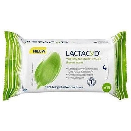 Lactacyd Refreshing Tissues, Șervețele Intime, Verde, 15 bucăți