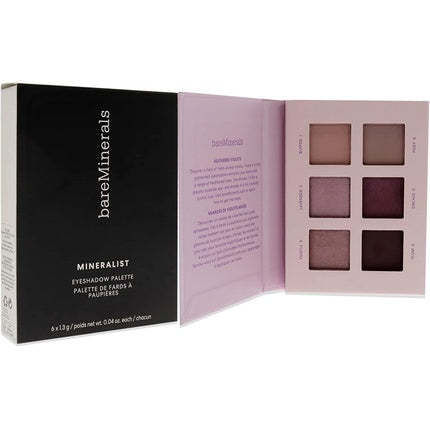Paletă farduri de pleoape, BareMinerals Mineralist, 6 culori Heathered