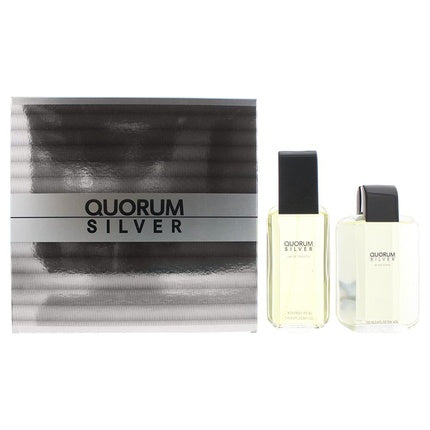 Set cadou parfum bărbați, Antonio Puig Quorum Silver, 2 piese