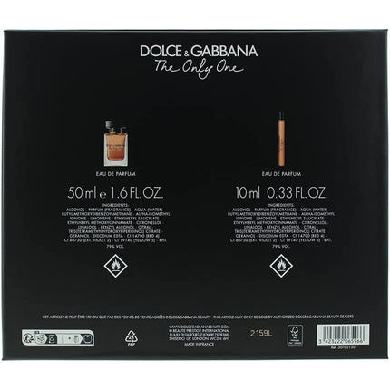 Set cadou parfum, Dolce & Gabbana, The Only One, 50 ml + 10 ml