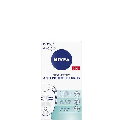 Nivea Clear Up Strip Anti Puncte Negre, Fiițe Nazale, 6 buc
