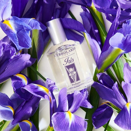 Perfum L'Erbolario Iris, 100 ml, EDP, sticlă transparentă cu dop argintiu