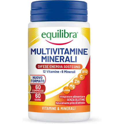 Integratori Alimentari, Equilibra, Multivitamine și Minerale, 60 comprimate, 12 Vitamine, 6 Minerale