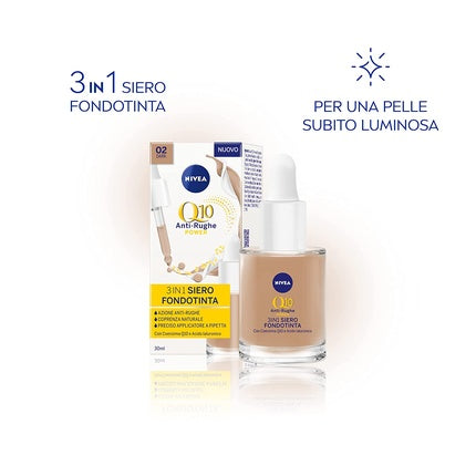 Fond de ten ser, Nivea, Anti-Rid Power 3in1, inchis, 30ml