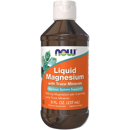 Liquid Magnesium, Now Foods, Concentrat cu Minerale Trace, 8oz (236ml), Soluție orală