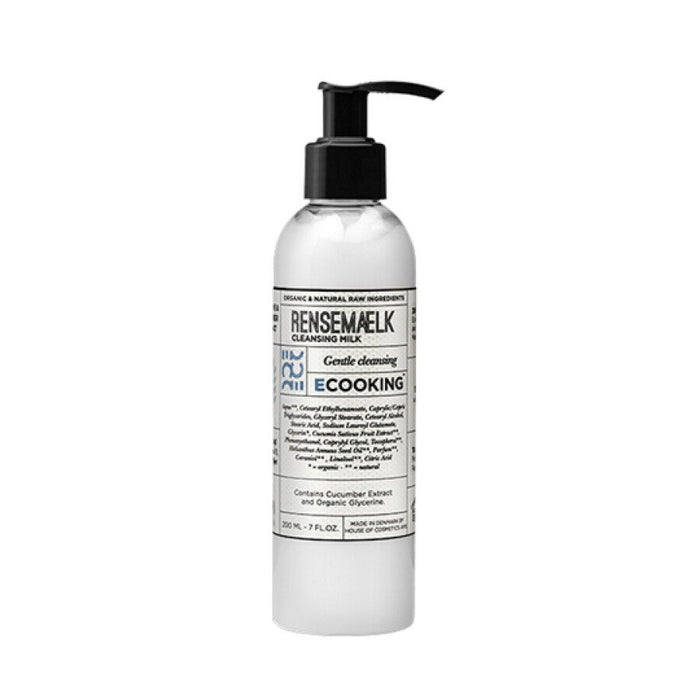Lapte demachiant Ecooking RenseMaelk, curățare delicată și hidratare, pentru față, 200 ml