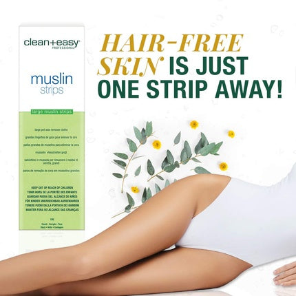 Bandă de ceară pentru depilare Clean + Easy Muslin Strips Large 100 buc