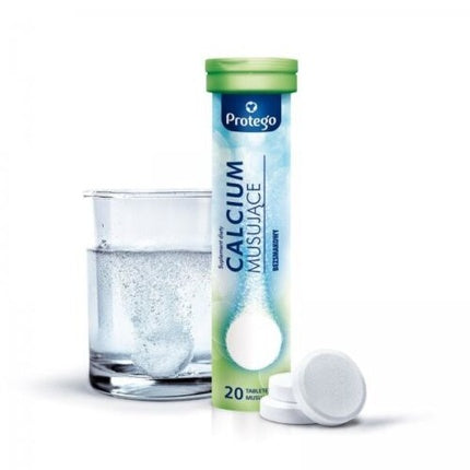 Tablete efervescente, Salvum, Protego Calcium, alb