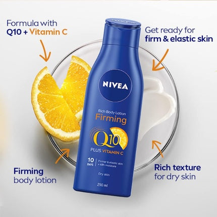 Loțiune de corp, Nivea, Q10 Firming, 250ml, uscat
