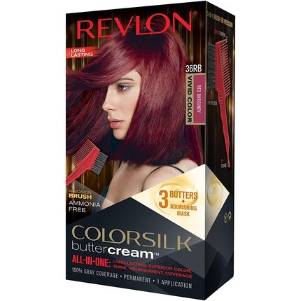 Vopsea de păr Revlon Colorsilk Buttercream 36RB, culoare Roșu Burgundy