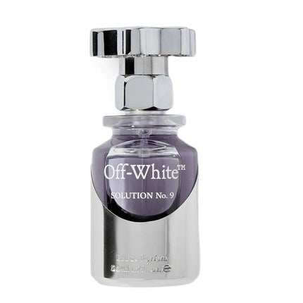 Parfum Off-White Solution No9 EDP Spray 50ml, sticlă metalică argintie cu etichetă mov