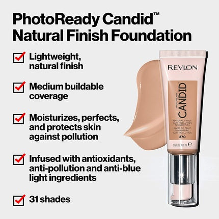 Fundație Revlon PhotoReady Candid Natural Finish, 310 Butterscotch, 24 ml