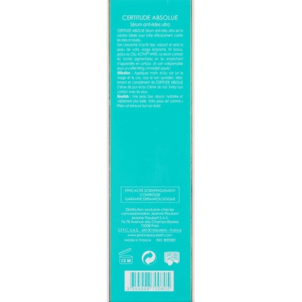 Ser anti-rid, Methode Jeanne Piaubert, Certitude Absolue Ultra, 30ml