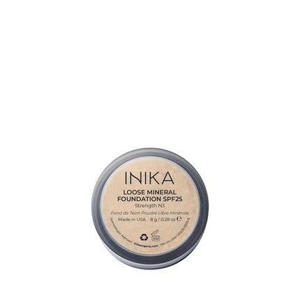 Fondă pudră minerală organică INIKA, Strength, SPF 25, 8g