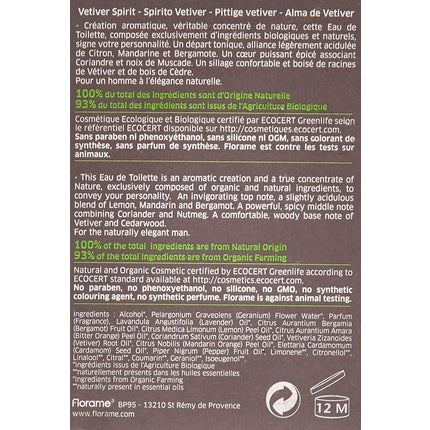 Parfum, Florame, Esprit Vétiver, capac maroniu