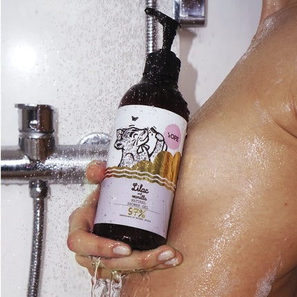 Gel de duș, Yope, model Lilac și Vanilie, 400ml, maro