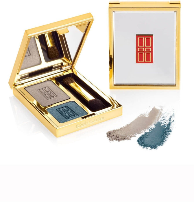 Fard de ochi pudră Elizabeth Arden Beautiful Color Duo, nuanța 06 Teal cețos, 2 nuanțe, 3 g
