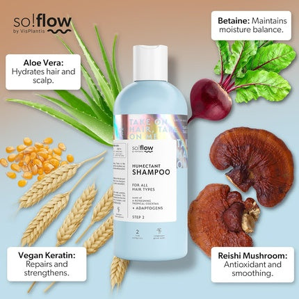 Șampon So!Flow, Aloe și Ganoderma Lucidum, albastru, 200g