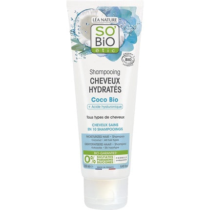 Șampon, So'bio Étic, cu nucă de cocos și acid hialuronic, 250ml