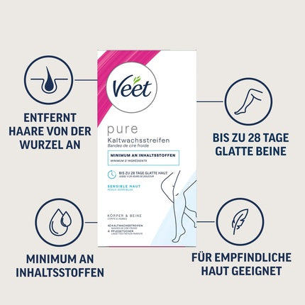Benzi depilatoare, Veet, Pure, piele sensibilă