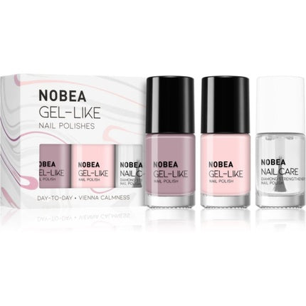 Set Lacuri de Unghii Gel-Like, Nobea, Daytoday Vienna Calmness, 3x6 ml, culori nude și transparente