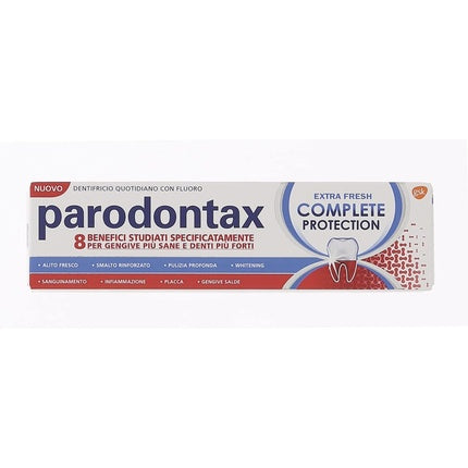 Dentifrice Parodontax Fluorine Intense Freshness Complete Protection 75ml, alb și roșu