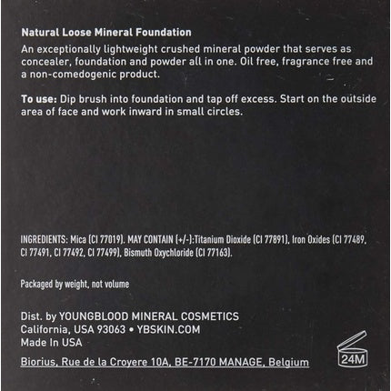 Pudră minerală Youngblood, Natural Loose Mineral Foundation, Cool Beige, 10 g