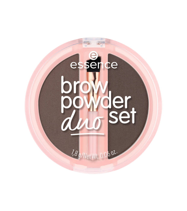 Pudră pentru sprâncene Essence Brow Powder Duo Set, mată, nuanța 03 Dark, 1,8 g