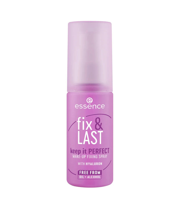 Spray de fixare a machiajului Essence Fix & Last Keep It Perfect, cu acid hialuronic, fără ulei și alcool, 50 ml