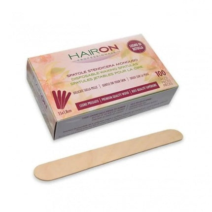Set spatule pentru ceară, Hairon Axeima, lemn, 100 bucăți