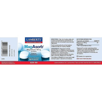 Supliment alimentar, Lamberts Magasorb, 180 tablete