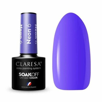 Lac de unghii UV, Claresa, 5ml, set 6 buc, violet
