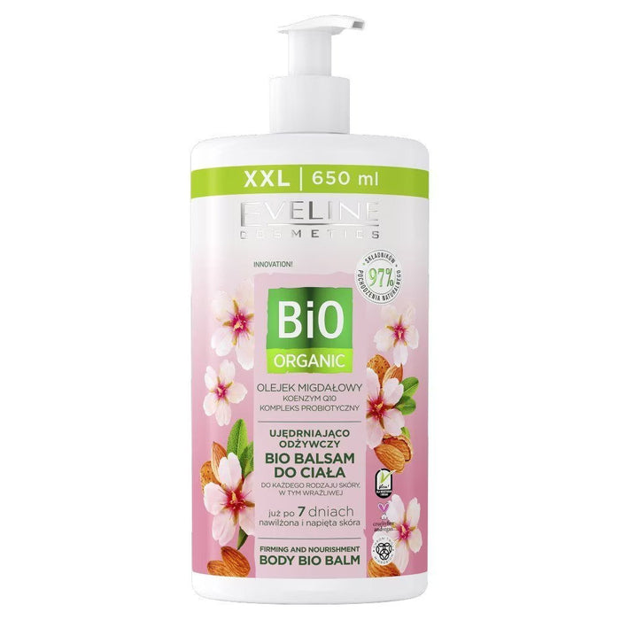 Balsam de corp Eveline Cosmetics Bio Organic, fermizant și hidratant, 650 ml, tester