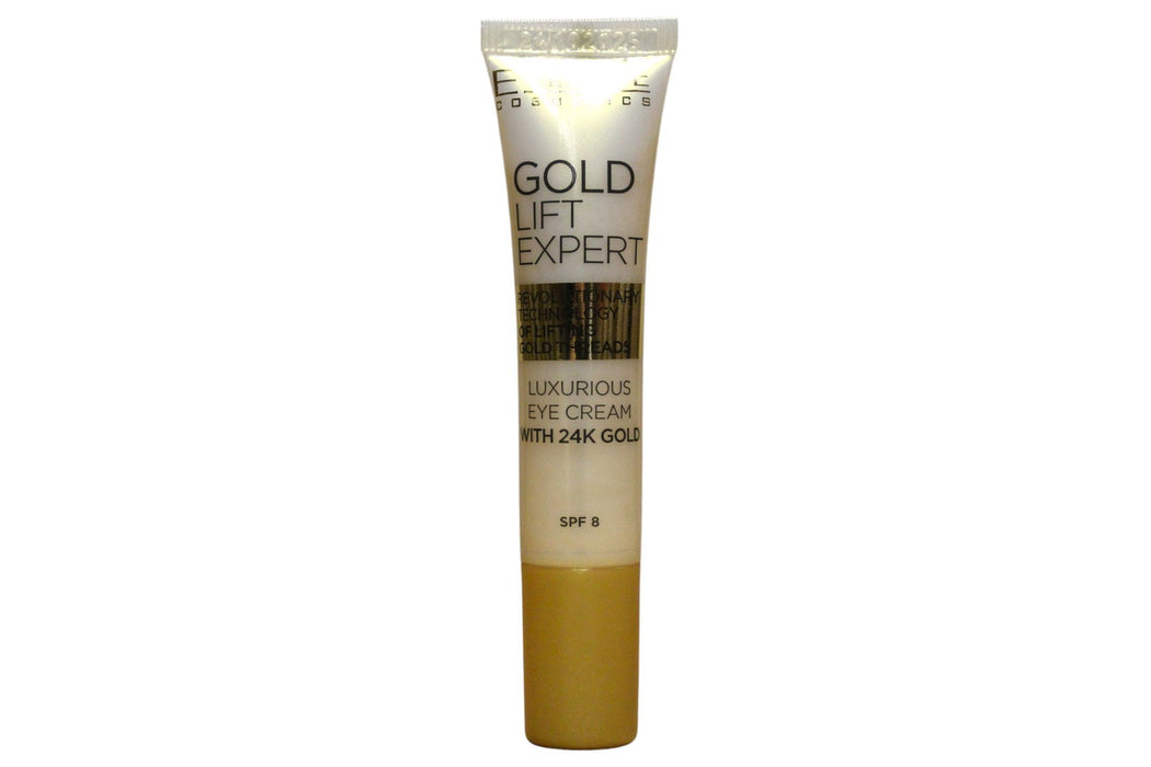 Cremă pentru ochi Eveline Cosmetics Gold Lift Expert, cu aur 24K, efect de lifting, SPF 8, 15 ml, tester