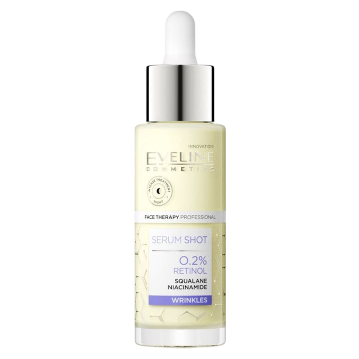 Ser pentru față și gât Eveline Cosmetics Serum Shot, antiîmbătrânire, cu retinol 0,2%, 30 ml, tester