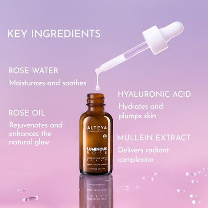 Serum ten, Alteya Organics, Luminous Rose, organic, 30ml