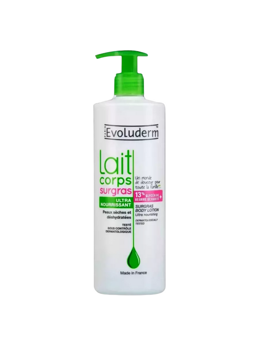 Lapte de corp Evoluderm Surgras, ultra-nutritiv, pentru piele uscată și deshidratată, 500 ml, tester
